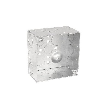 Southwire Electrical Box, 30.3 cu in, Square Box Type, 4 Gangs, Steel, Square Shape 52171-S